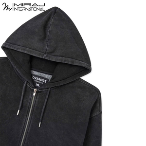 Sweat-shirts noirs délavés à l'acide, confortables et respirants, style le plus récent, 100 % coton, vêtements d'extérieur pour hommes, service OEM, prix de gros - Product Image 5