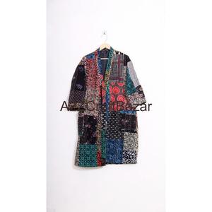 Robe élégante pour femme en coton 100% de luxe, à manches longues, à cordon de serrage, à col en V, à fleurs, non tissée, trois quarts, pour l'hiver - Product Image 1