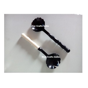 ชุดช้อนส้อมทำจากเขาสัตว์ธรรมชาติ ดีไซน์คลาสสิกไม่ซ้ำใคร พร้อมตะเกียบและช้อน สำหรับเสิร์ฟอาหาร ของขวัญธุรกิจที่ยั่งยืน - Product Image 2