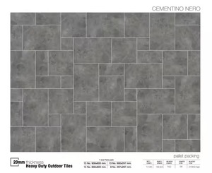 Carrelage de stationnement de voiture extérieur en céramique de ciment rustique complet R11 600x600mm 20mm d'épaisseur revêtement de sol robuste - Product Image 3