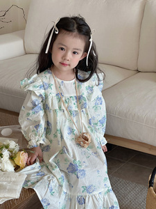 Haute qualité filles imprimé fleur robe à manches longues Style <span class=keywords><strong>princesse</strong></span> pour printemps automne doux enfants vêtements ODM - Product Image 5
