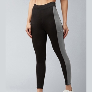 Mallas de cintura en V ultra elásticas | Ajuste sin costuras con contorno de botín | Textura acanalada | Ropa de rendimiento transpirable y que absorbe el sudor - Product Image 4