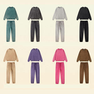 เสื้อสเวตเตอร์คอกลมสำหรับผู้ชายชุดวอร์มผ้าฝ้าย100% ชุดวิ่งแนววินเทจแอซิดกรดเสื้อกันหนาวสำหรับผู้ชาย - Product Image 6