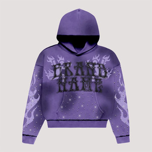 Sweat à capuche oversize en coton de haute qualité 500GSM sérigraphie personnalisée quantité minimale de commande bas Polaire pour hommes pour hommes - Product Image 4