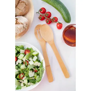 Escaro Eco-Friendly Bamboo <b>Salad</b> Cutlery Set Green <b>Salad</b> Tools - Product Image 4