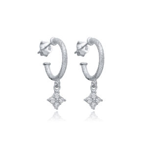 Pendientes de aro delicados con diseño floral, joyería fina turca hecha a mano al por mayor para mujer - Product Image 6