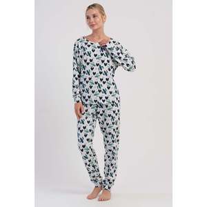 Conjunto de pijama de manga larga con cuello redondo y hombros descubiertos KADIN LYC SUPREM - Crema - Crema - Product Image 1