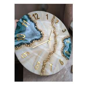 Horloge à quartz en résine faite à la main avec affichage d'aiguille pour la décoration de bureau à domicile de l'exportateur indien avec emballage personnalisé - Product Image 1