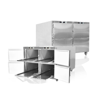 Réfrigérateur mortuaire 4 pièces en acier inoxydable pour les installations hospitalières Meubles de stockage de cadavres