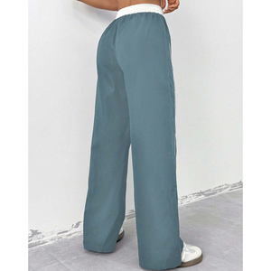 Nuevos pantalones de chándal de pierna ancha para mujer de otoño e invierno con aberturas laterales, pantalones acampanados holgados de primera calidad con cordón para mujer Joggers - Product Image 6