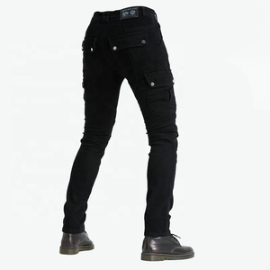 D-Ride Moto <b>Black</b> Motorcycle Jeans with Removable Knee and Hip Protectors Quick Dry & Breathable for <b>Men</b> All Seasons - Product Image 4