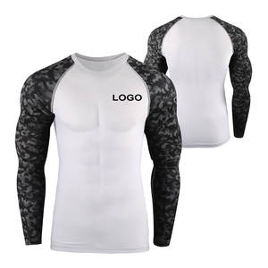 Protector de erupción MMA de calidad superior para hombres con Jiu Jitsu Kimono Fit manga larga ropa de compresión tela transpirable entrenamiento de gimnasio - Product Image 3