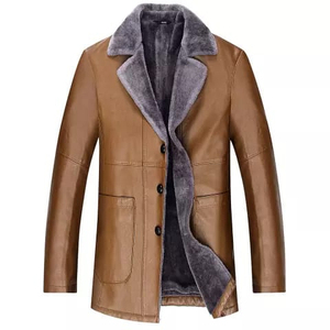 Design Custom Made Genuine Sheepskin Men Leather <b>Fur</b> Jacket New Design Winter Autumn Men's Clothing Leather <b>Fur</b> Jacket - Product Image 5