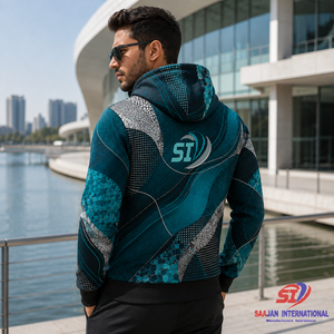 Vente en gros de sweats à capuche personnalisés avec motif mosaïque pétrole, fermeture éclair intégrale, impression intégrale, streetwear, fournisseur d'usine de vêtements OEM ODM - Product Image 3