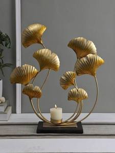 Leaf Gold Modern Designer Leaf Aluminum <b>Platter</b> High-Quality Scratch Metal <b>Platter</b> Artisanal Decorative Tabletop Masterpiece - Product Image 5