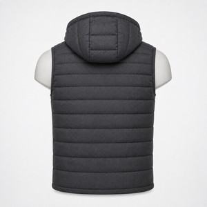 Men Hooded <b>Puffer</b> <b>Vest</b> Features Warm Insulation Comfortable Coverage And Flexible Design For Outdoor And Cold Weather Activities - Product Image 4