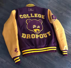 Veste bomber en molleton brodé avec lettres, veste varsity pour hommes, logo personnalisé OEM, vestes brodées - Product Image 6