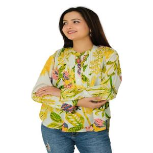 Blusa de algodón estilo bohemio para mujer Top de manga larga con patrón floral tejido verano Hippie moda Casual primavera desgaste - Product Image 1