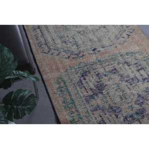 Alfombra Turca Vintage, Alfombra de Pasillo de 3.1x10.8 pies (93x329 cm), Alfombra de Lana con Diseño de Patchwork Marrón - Product Image 3