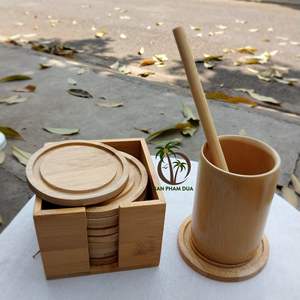 Coco-Eco-posavasos de bambú redondo personalizado, diseño de bambú redondo, ecológico, de madera, para bebidas - Product Image 5