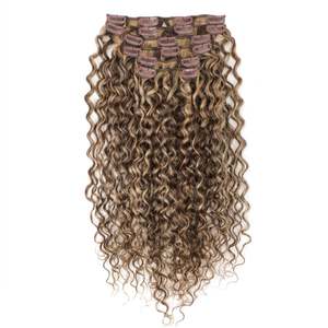 ผมต่อแบบคลิปอิน 9A Virgin Yaki ตรงธรรมชาติ ขนาด 8-36 นิ้ว สี 1B น้ำตาลเกาลัด ไฮไลท์สีบลอนด์บรอนซ์ - Product Image 1