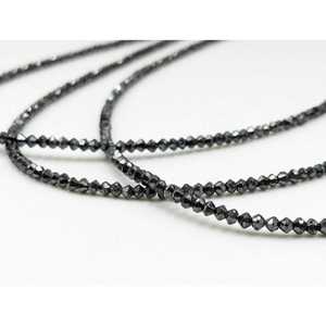 Perles de diamant noir facettées 100% naturelles de haute qualité, 1,8-2,4 mm, rondelles, diamants en vrac de couleur noire - Product Image 3
