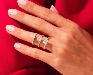 Lab Grown Cushion Cut Engagement <b>Ring</b> with Pave Set Side Stones Beautiful Sterling Silver <b>Ring</b> Making for Women - Product Image 4