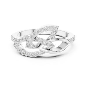 Anillo de Diamante Redondo Cultivado en Laboratorio en Oro Blanco de 14K para Mujer |   Anillo de Compromiso |   Diamante Cultivado Nuevo - Product Image 1