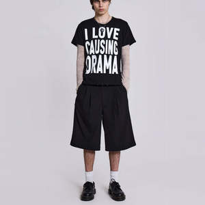 Service OEM Short d'été ample à ourlet ouvert pour hommes Short ample à double pli jambe large longueur genou Short baggy 2026 en matériau de haute qualité - Product Image 2