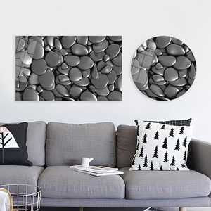 Tableau imprimé sur toile : Décoration murale élégante avec motif graphique pierre argentée, ART EN VERRE TREMPÉ - Product Image 1