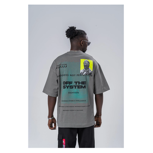 Chemises imprimées surdimensionnées pour hommes, streetwear, grande taille, 100% coton tricoté, écologique, 200g, séchage rapide, respirant, t-shirt personnalisé - Product Image 3