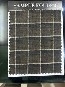 Premium Quality 100% Polyester <b>Tweed</b> Fabric in Olive with White Checks Pattern 350gsm Anti-Pill for Men's and <b>Women's</b> Garments - Product Image 3