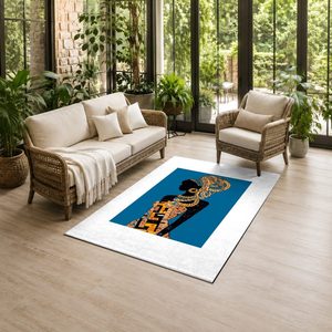 RUGS DEPOT LXDP-0469 Wholesale Blue Navy Traditional Medallion Digital Printed Machine Washable Chenille Area Rug Non <b>Slip</b> - Product Image 6