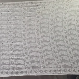 Saree biscos georgtte pesado frontera Sari tela bordado con que patti trabajo - Product Image 5