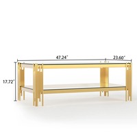 Table basse géométrique carrée moderne et écologique de luxe léger avec métal et verre pour salon, maison, hôtel, bureau, appartement