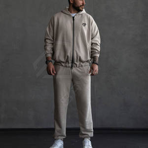 Trajes de chándal de verano para hombre con logotipo personalizado de la fábrica de Pakistán, conjuntos de Jogger de lana de alta tecnología, tejido de algodón de gran tamaño, informal, de talla grande - Product Image 1