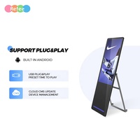 Póster Digital Portátil Android con Reproductor de Medios Quiosco Táctil Pantalla Publicitaria Móvil Para Interiores Cartelera de Tienda Minorista Señalización Digital