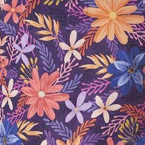 Chemise de performance pour homme |   Manches courtes en tricot |   Impression par sublimation de fleurs sauvages de pêche violettes |   Respirant, séchage rapide, sportif - Product Image 5