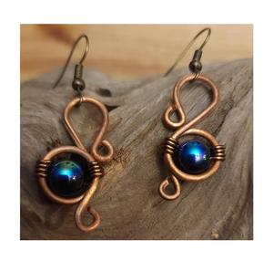 Pendientes de cobre de estilo indio tradicional para uso diario con patrones hechos a mano y aspecto vintage oxidado Premium - Product Image 1