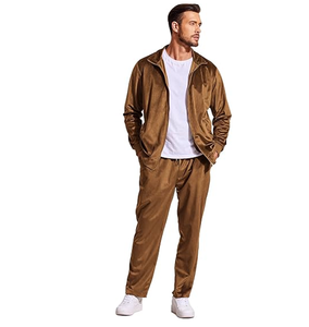 Conjunto Deportivo de Terciopelo para Hombre, 2 Piezas, Chaqueta con Cremallera Completa y Pantalones, Traje de Jogging - Product Image 2