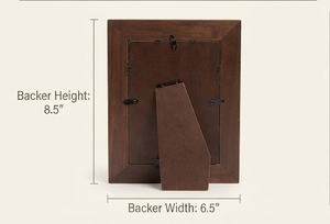 Modern Geometric MDF Photo <b>Frame</b> Rectangle Vertical Tabletop Display Gray <b>White</b> Resin Pattern - Product Image 3