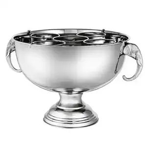 Bol à champagne en métal de conception personnalisée haut de gamme, bol à 5 bouteilles, refroidisseur à bière, bol à vin en acier inoxydable, bol à champagne avec poignée en forme d'éléphant - Product Image 1