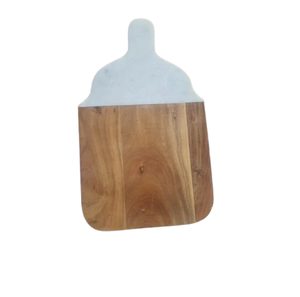 Tabla de cortar de mármol y madera de forma única, tabla de cortar de madera más vendida, tabla de cortar de charcutería de queso ecológica - Product Image 1