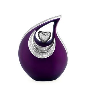 Urne en aluminium en forme de larme violette, urne funéraire pour cendres humaines, fournisseur en gros, usine directe, prix personnalisé, meilleur prix - Product Image 1