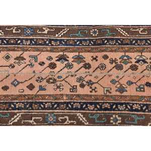 พรมวินเทจ ขนาด 2.1x6.1 ฟุต สีน้ำเงิน-น้ำตาล ลายปะติดปะต่อ ทำจากขนสัตว์ พรมตุรกี - Product Image 5