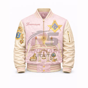 Chaqueta Bomber Masónica, Elegante, Cómoda, Informal, Prenda de Moda, Chaqueta Bomber Masónica Suave, Moderna, para Uso Diario - Product Image 1