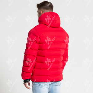 Veste matelassée en coton respirante et coupe-vent à capuche personnalisée en gros OEM pour hommes Logo personnalisé Veste d'hiver - Product Image 2