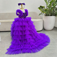 5 robe de princesse pour bébé filles petite taille longue voile de demoiselle d'honneur violet par Nhung Nguyen fabriqué au Vietnam OEM ODM vêtements pour enfants