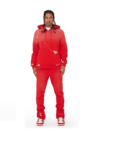 Chándal térmico de sublimación Vintage rojo para hombre, cómodo, transpirable, de talla grande, Sudadera con capucha de invierno, conjunto de dos piezas para correr, lo más nuevo - Product Image 5