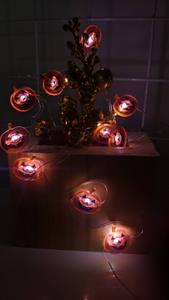 2700K Soft Warm White 1.1M 10 LED Halloween Pumpkin <b>Battery</b> <b>Operated</b> Silver Wire String <b>Light</b> <b>Indoor</b> Home Decor Halloween <b>Lights</b> - Product Image 6